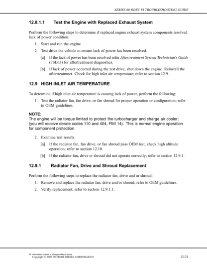 Detroit EPA07 Series 60 DDEC IV Troubleshooting Guide - Image 11