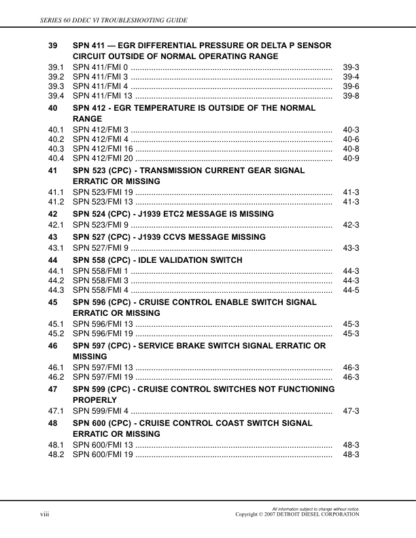 Detroit EPA07 Series 60 DDEC IV Troubleshooting Guide - Image 3