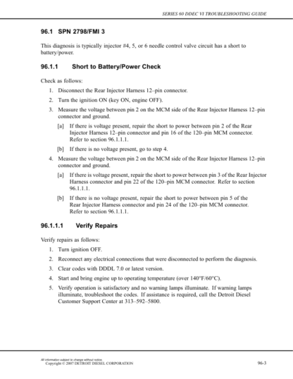 Detroit EPA07 Series 60 DDEC IV Troubleshooting Guide - Image 16