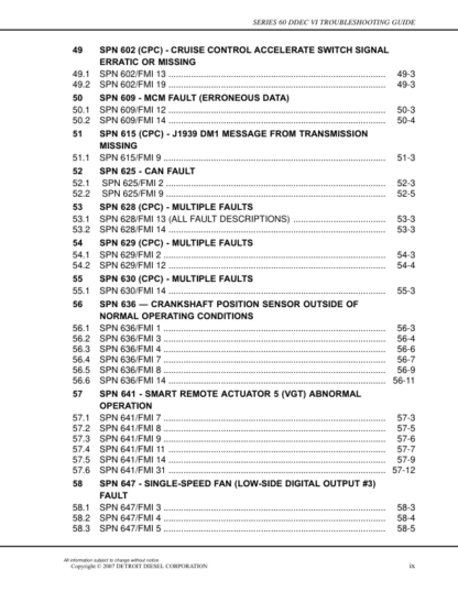 Detroit EPA07 Series 60 DDEC IV Troubleshooting Guide - Image 4