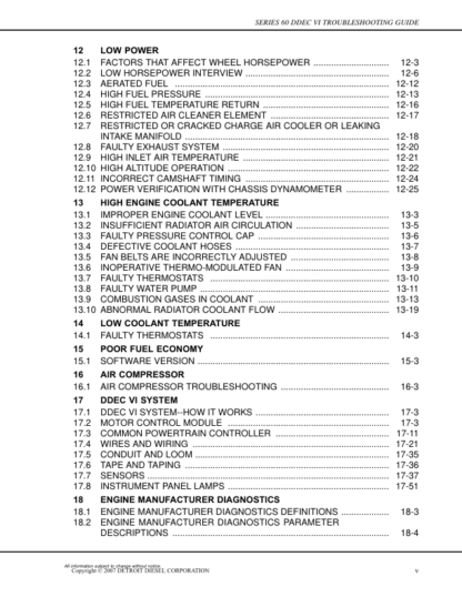 Detroit EPA07 Series 60 DDEC IV Troubleshooting Guide - Image 8
