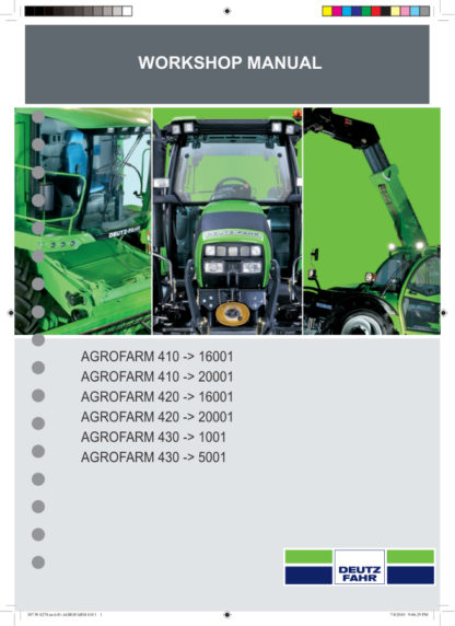 Deutz Fahr Agrofarm 410 420 430 Tractor Service Repair Manual - Image 2