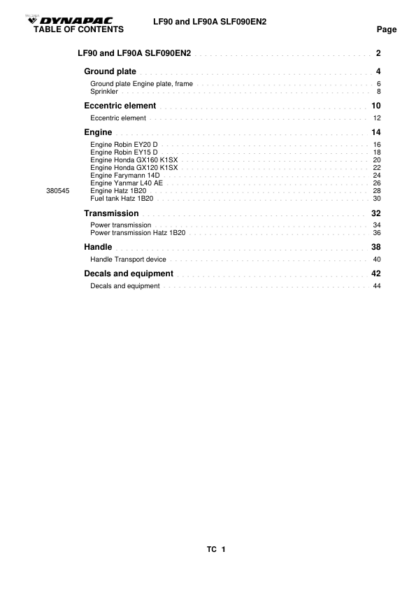 Dynapac LF90 90A Compactor Parts Catalogue - Image 8
