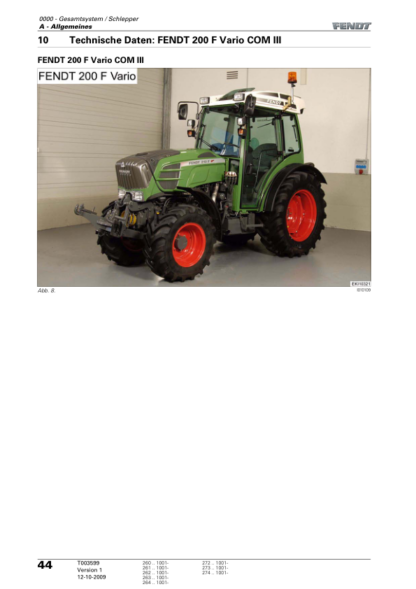 Fendt 200 Vario VFP Tractor Tier 1 Workshop Manual - Image 12