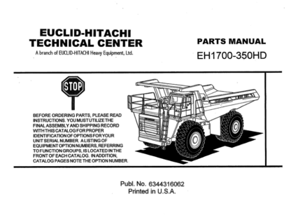 Hitachi EH1700-350HD Truck Parts Catalog Manual - Image 2