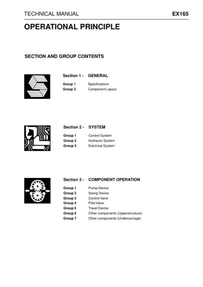 Hitachi EX165 Excavator Operation and Technical Manual - Image 5