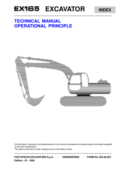 Hitachi EX165 Excavator Operation and Technical Manual - Image 2