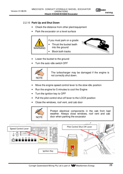 Hitachi EX2500 EX3600 Excavator Operation Manual - Image 8