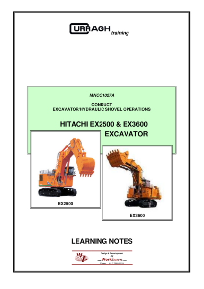 Hitachi EX2500 EX3600 Excavator Operation Manual - Image 2