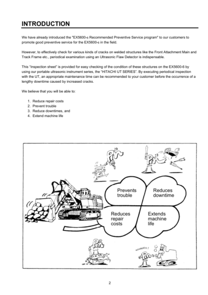 Hitachi EX5600-6 Excavator Ultra-sonic Inspection Manual - Image 4