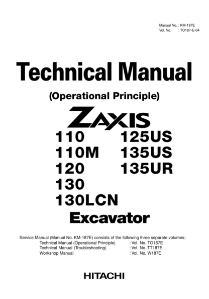Hitachi ZX 110 110M 120 130 125US 135US 135UR Technical Manual - Image 2