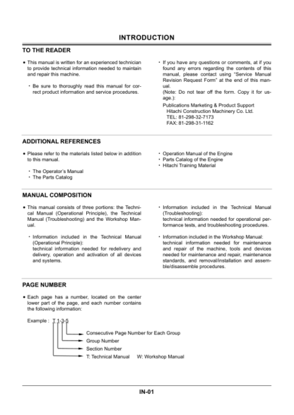 Hitachi ZX670- Excavator Technical and Operation Manual - Image 3