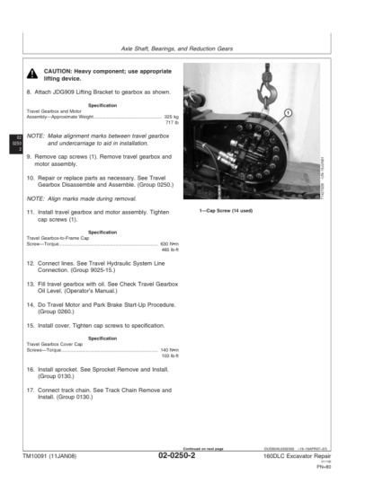 John Deere 160DLC Excavator Repair Manual - Image 13
