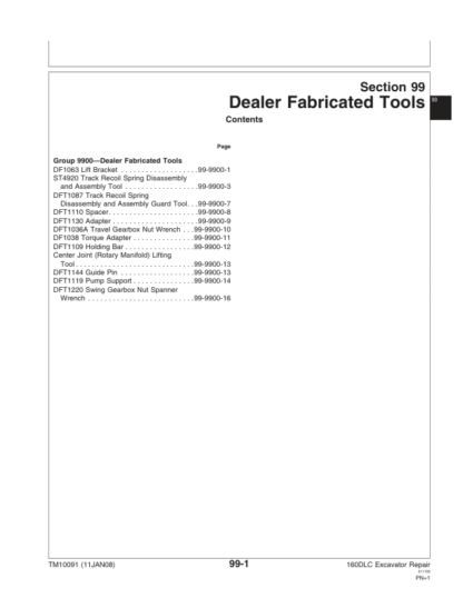 John Deere 160DLC Excavator Repair Manual - Image 10