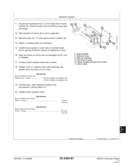 John Deere 160DLC Excavator Repair Manual - Image 8