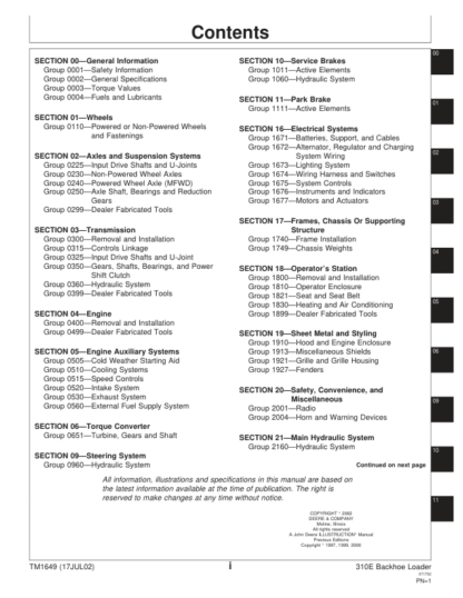 John Deere 310E Backhoe Loader Repair Manual - Image 5