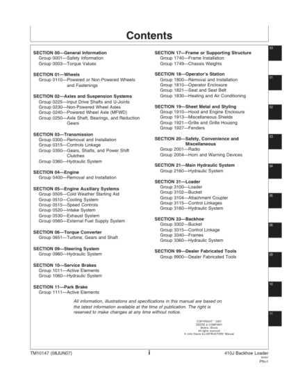 John Deere 410J Backhoe Loader Repair Manual - Image 5