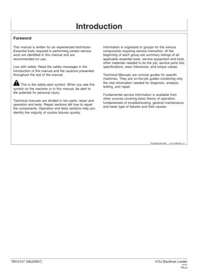 John Deere 410J Backhoe Loader Repair Manual - Image 3