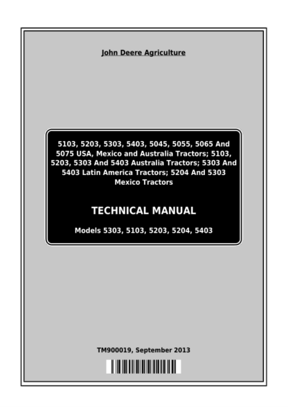 John Deere 5000 Series Tractors Worlwide Technical Manual - Image 2