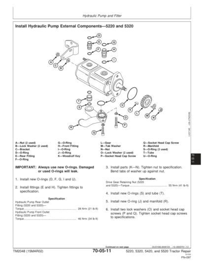 John Deere 5220 5320 5420 5520 Tractor Repair Manual - Image 9