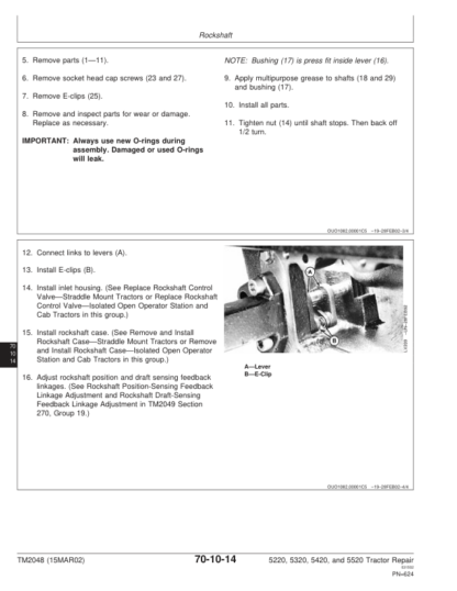 John Deere 5220 5320 5420 5520 Tractor Repair Manual - Image 10