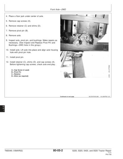 John Deere 5220 5320 5420 5520 Tractor Repair Manual - Image 12