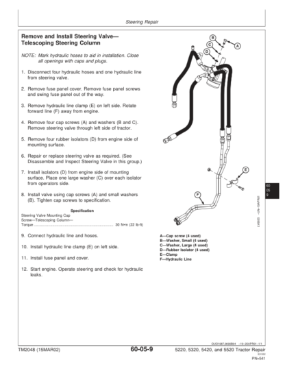 John Deere 5220 5320 5420 5520 Tractor Repair Manual - Image 8