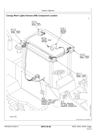 John Deere 544G 624G 644G 4WD Loader Operation and Test Manual - Image 9