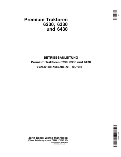 John Deere 6230 6330 6430 Premium Tractor Operators Manual - Image 2