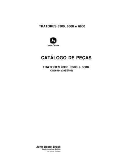 John Deere 6300 6500 6600 Tractors Parts Catalog - Image 2