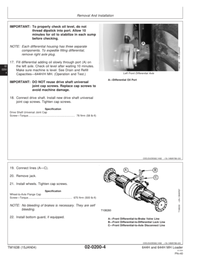 John Deere 644H 644H MH Loader Repair Manual - Image 9