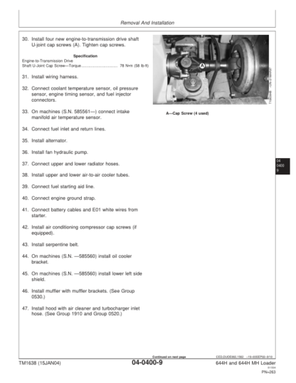 John Deere 644H 644H MH Loader Repair Manual - Image 6