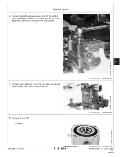 John Deere 644H 644H MH Loader Repair Manual - Image 10