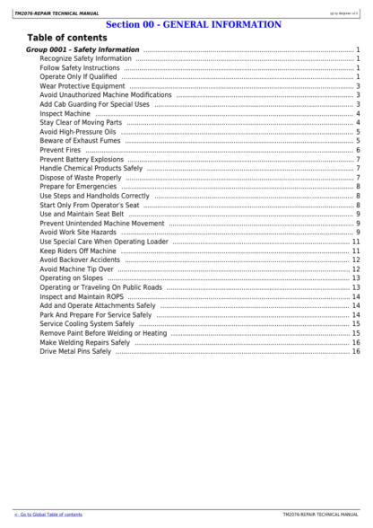 John Deere 644J 724J Loader Repair Manual - Image 4