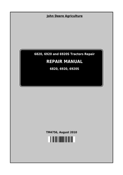 John Deere 6820 6920 6920S Tractor Repair Manual - Image 2