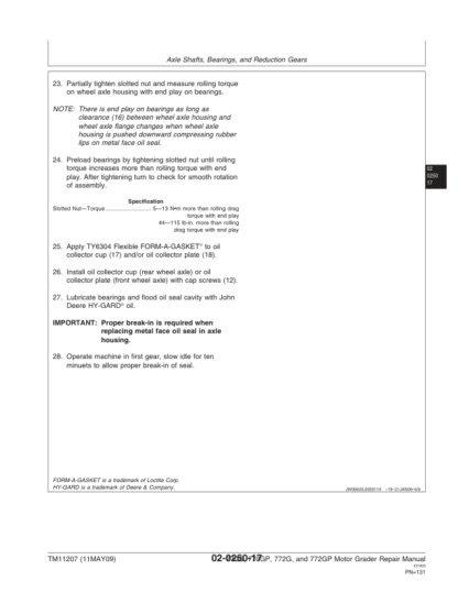 John Deere 770G 770GP 772G 772GP Motor Grader Repair Manual - Image 5
