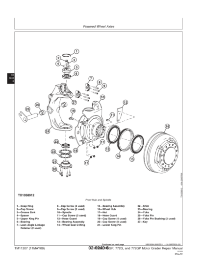 John Deere 770G 770GP 772G 772GP Motor Grader Repair Manual - Image 12