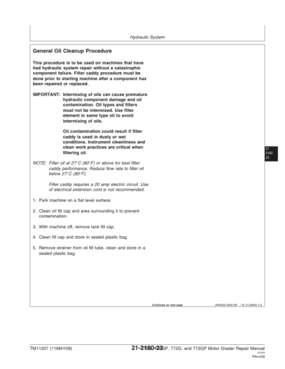 John Deere 770G 770GP 772G 772GP Motor Grader Repair Manual - Image 9
