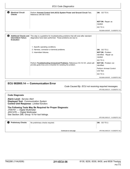 John Deere 8130 8230 8330 8430 8530 Tractors Operation and Test Manual - Image 9