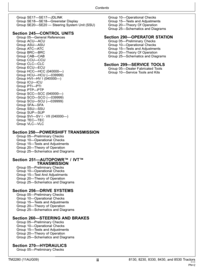 John Deere 8130 8230 8330 8430 8530 Tractors Operation and Test Manual - Image 4
