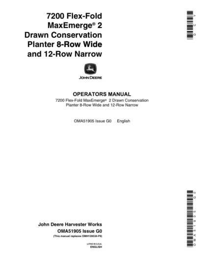 John Deere 8200 Felx-Fold Plander 8-wide 12-widę Row Operators Manual - Image 2
