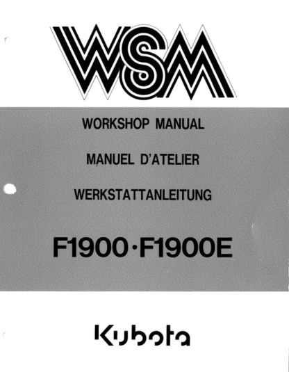 Kubota F1900 Mower Workshop Manual - Image 2