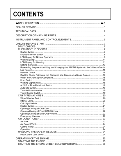 Kubota KX057-4 U55-4 Excavator Operator’s Manual - Image 3