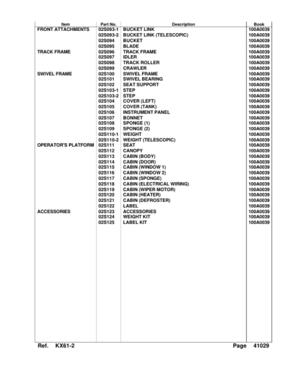Kubota KX61-2 Excavator Parts Manual - Image 9