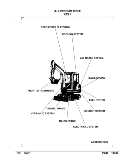 Kubota KX71 Excavator Parts Manual - Image 2