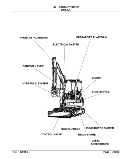 Kubota KX91-3 Excavator Parts Manual - Image 2