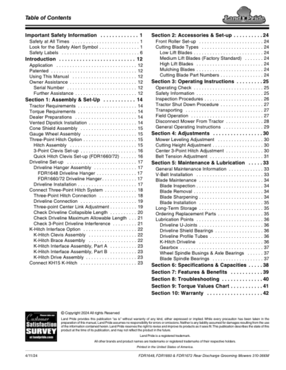 Land Pride FDR16 Grooming Mower Operator Manual - Image 4