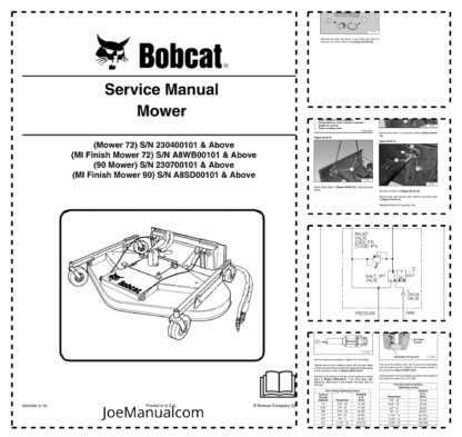 Bobcat 72 90 Finish Mower Service Manual