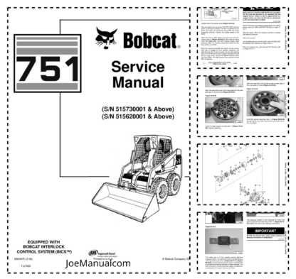 Bobcat 751 Skidsteer Loader Service Manual 5153 5156