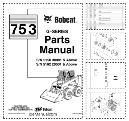 Bobcat 753G Skidsteer Parts Catalog 5158 5162